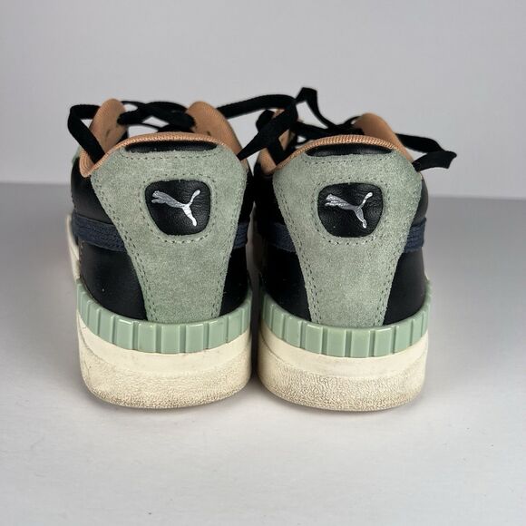 Puma Sz 9.5 Cali Sport Mix Wn's Leather Black Marshmallow Athletic Shoes Kicks - Picture 3 of 7